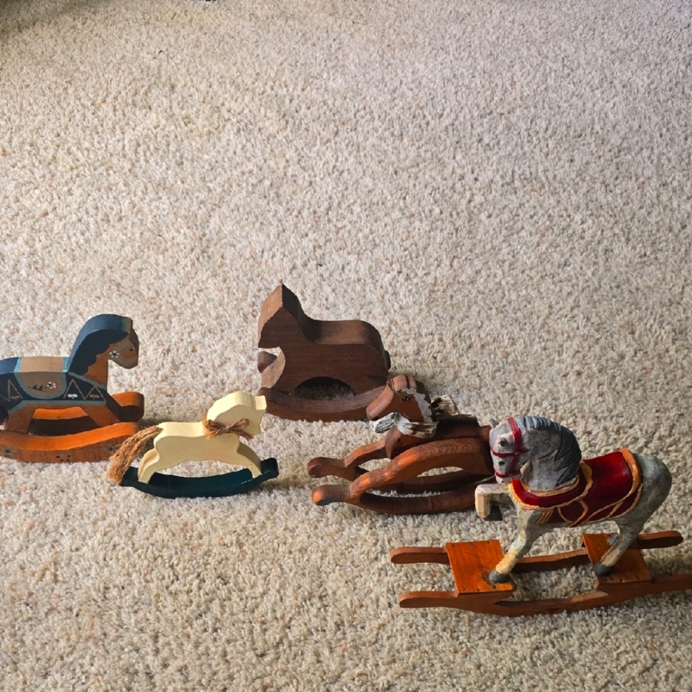 Brown and Cream Decorative Rocking Horse Lot